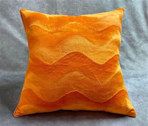 Orange Waves Throw Pillow