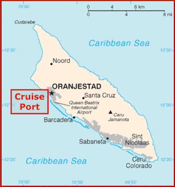 oranjestad aruba cruise port shopping map