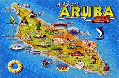 oranjestad aruba tourist map