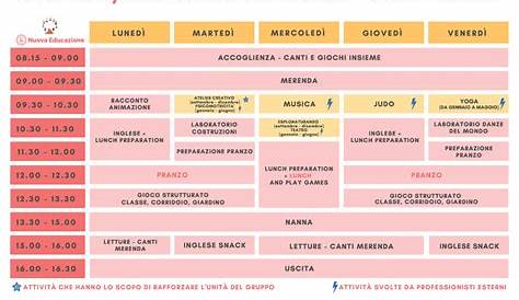 Orari degli inserimenti Scuola Materna – Anno scolastico 2020/2021