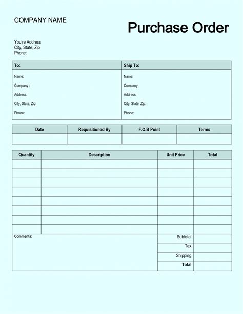 Free Order Form Templates Smartsheet