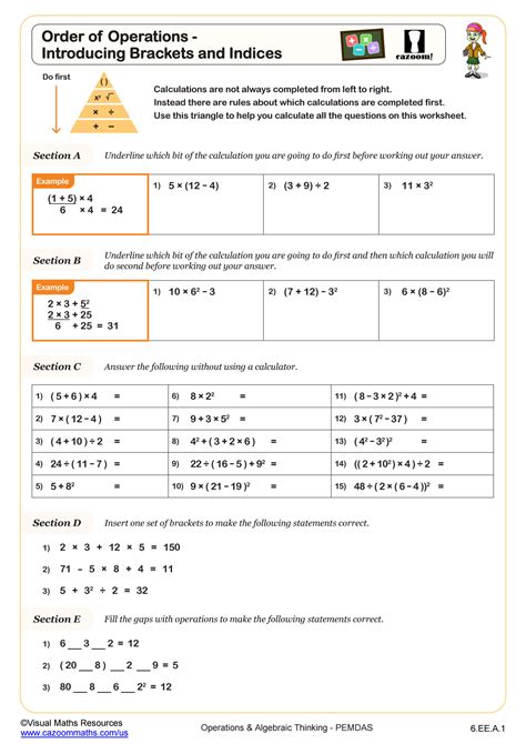 Order Of Operations With Brackets Parentheses And Exponents