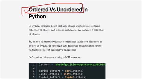 ordered vs unordered collection
