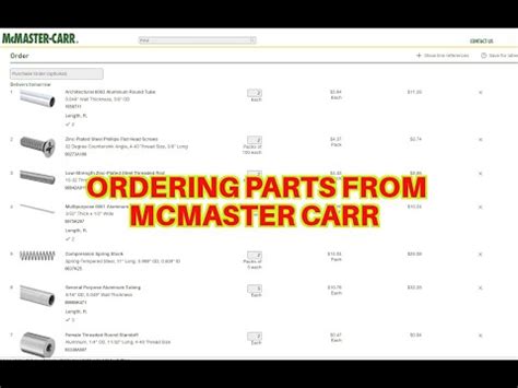 ordering from mcmaster carr