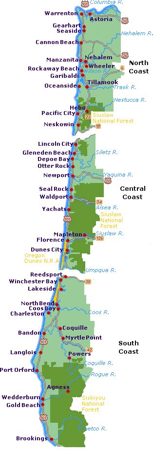 oregon coast hotel motel map