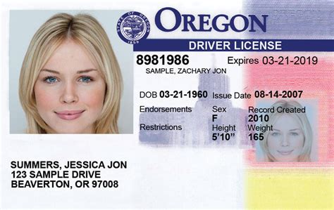 oregon driver's license format