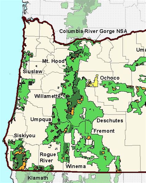 Oregon Map National Forests