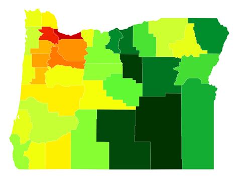 Oregon Map Population Density