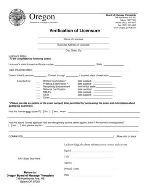 oregon rt license verification