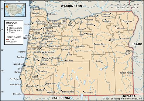 Oregon State Location Map