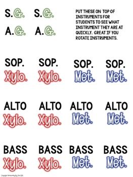 Orff Instrument Abbreviations