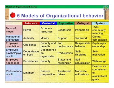 Organizational Behaviour Models With Examples