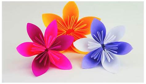 Origami Blume aus einem Bogen Papier - Faltanleitung für Tulpe