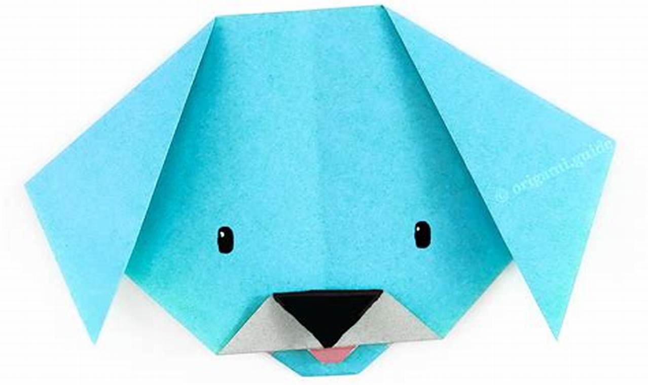 origami dog face and body