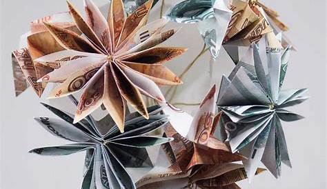 KLEINE BLUME Origami Geldgeschenk GELD FALTEN | Small MONEY FLOWER