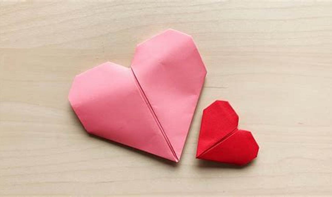 origami heart with construction paper
