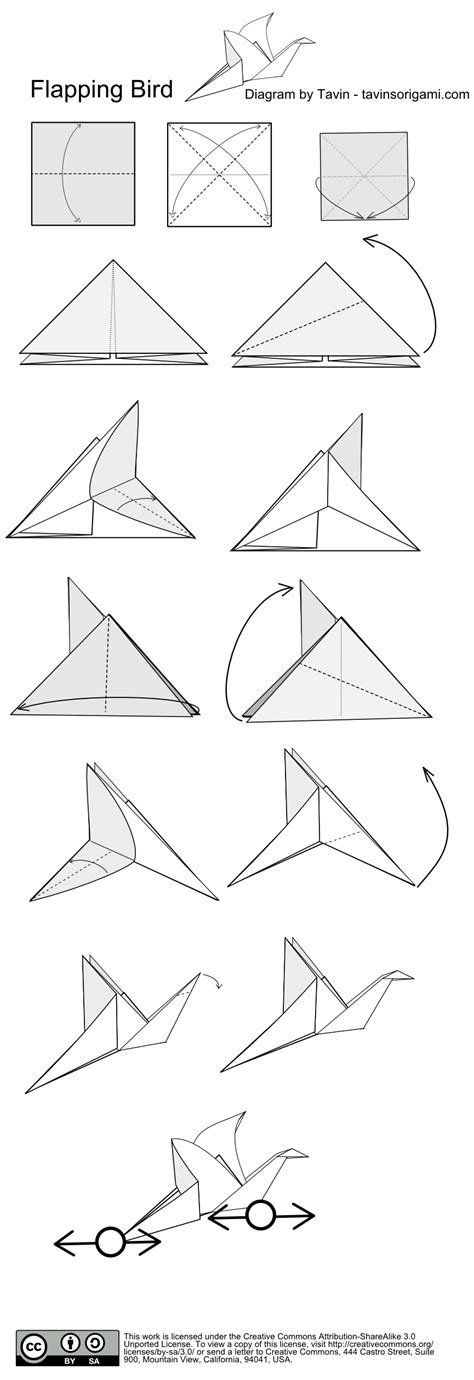 Origami Flapping Bird Step By Step