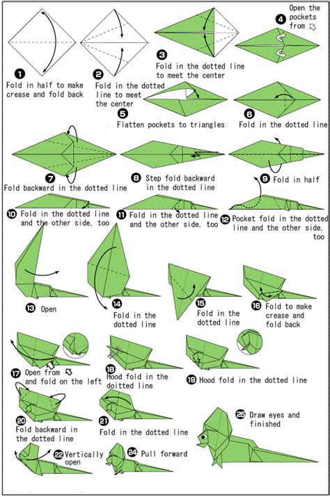 Origami Lizard Instructions Free Printable