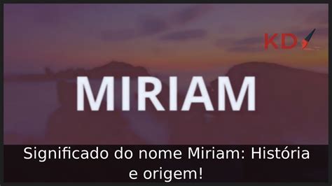 origem do nome miriam