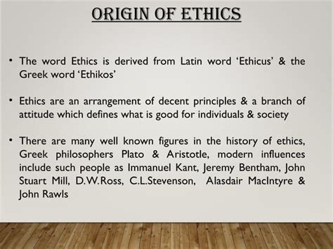 origin of code of ethics