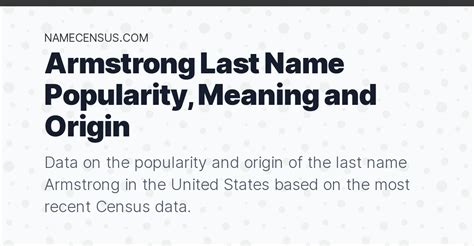 origin of last name armstrong
