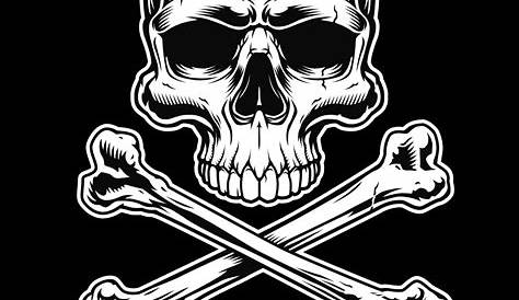 Skull and crossbones on black Royalty Free Vector Image