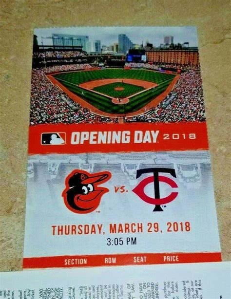 orioles opening day ticket