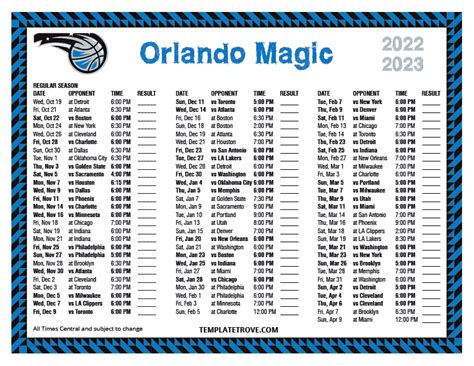 Orlando Magic Printable Schedule: Your Ultimate Guide In 2023