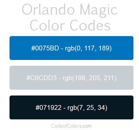 orlando magic color codes