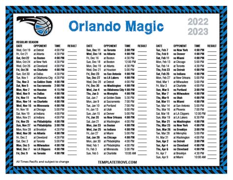 Orlando Magic Schedule Printable