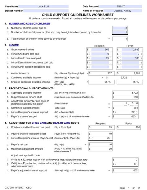 ors child support calculator