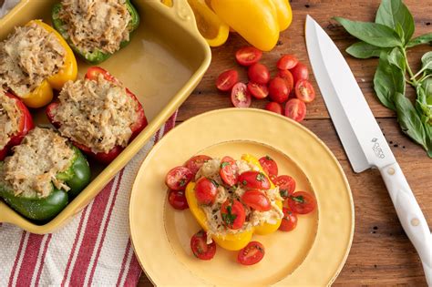 orzo and chicken stuffed peppers