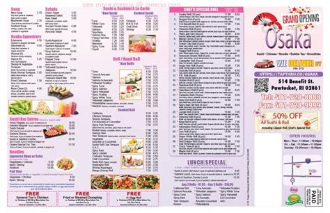 osaka pawtucket menu