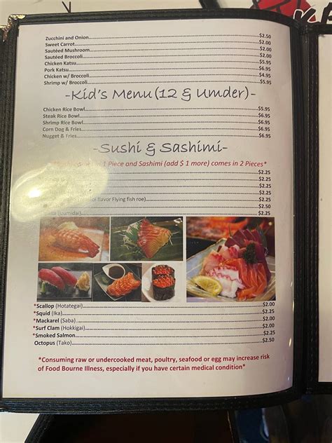 osaka sushi bar and asian cuisine menu