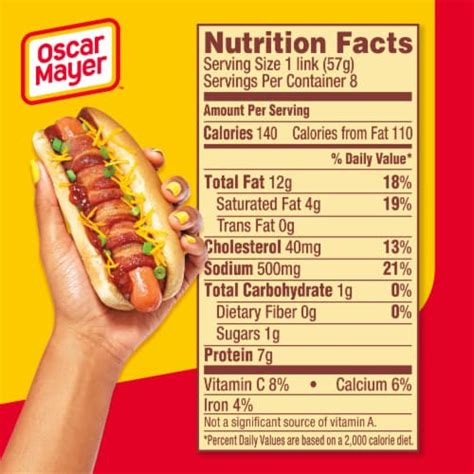 oscar meyer weiner nutrition facts