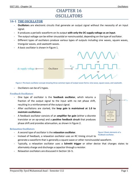 Oscillators Notes