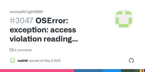 Oserror Exception Access Violation Reading