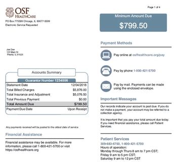 osf healthcare billing address