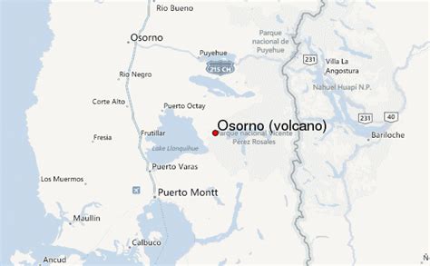 osorno volcano chile on world map