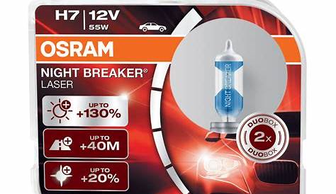 Par Lâmpadas Halógena Osram Night Breaker Laser H7 3900K