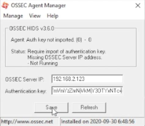 ossec agent authentication key