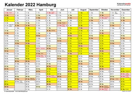 Feiertagen Sommerferien Hamburg 2022 Kalender Zum