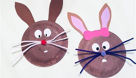 Osterhase aus Papptellern Easter Art, Easter Crafts For Kids, Toddler