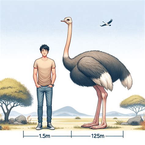 ostrich next to human
