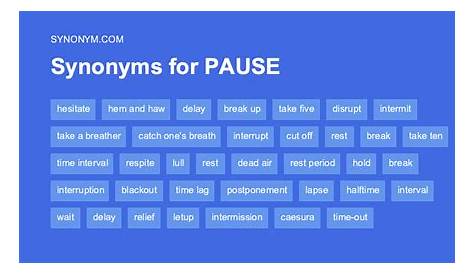 More 50 Pausing Synonyms. Similar words for Pausing.