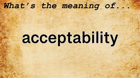 other term of acceptability