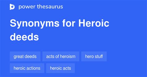 other words for heroic deeds