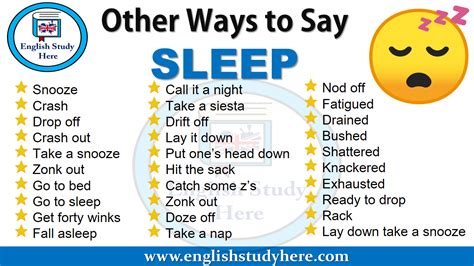 other words for sleeping