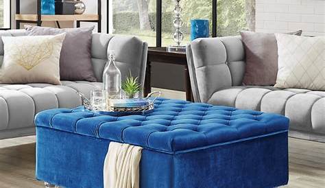 Ottoman Coffee Table Blue Couch