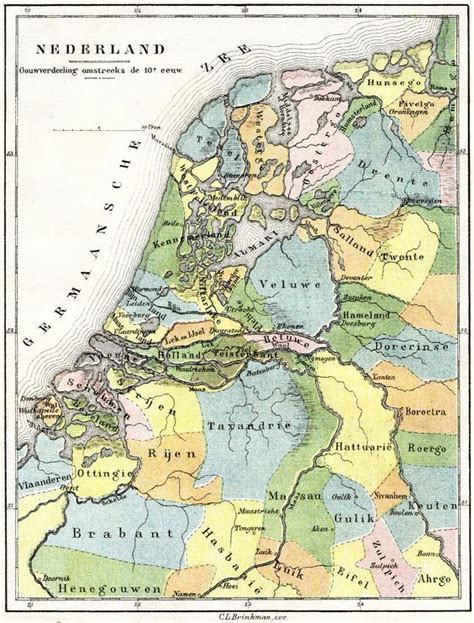 oude kaart nederland 1000